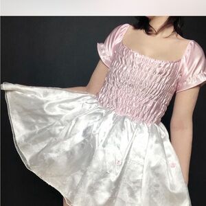 Pink and White Satin Dress